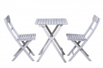 Möbilia Sitzgruppe aus Akazie , in der Farbe grau mit Vintage-Finish 31020012